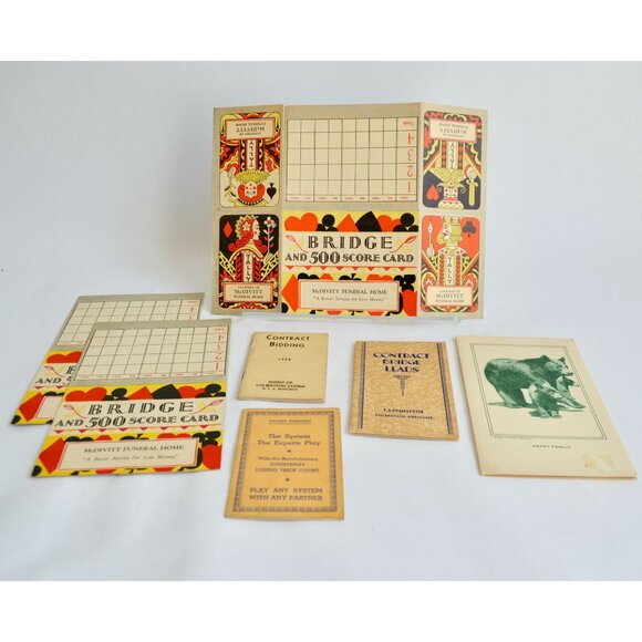 Lot Vintage Contract Bridge Booklets & Score Cards 500 1934 - Picture 1 of 7